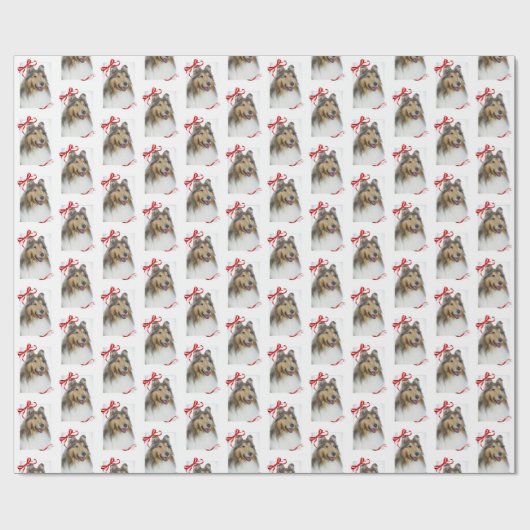 Collie kerstpapier cadeaupapier (Vlak)