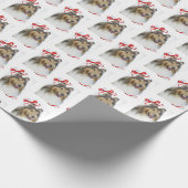 Collie kerstpapier cadeaupapier (Hoek)