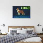 Collie Lemon LabelSan Dimas, CA Canvas Afdruk (Insitu (Slaapkamer))