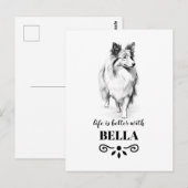 Collie Life is beter met Custom Dog Name Briefkaart (Voorkant / Achterkant)