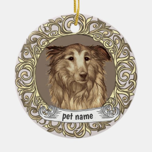 Collie Loving Memory-sieraad Keramisch Ornament (Voorkant)