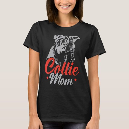 Collie Ma Border Collie Dog Puppy Paw Love T-shirt (Voorkant)