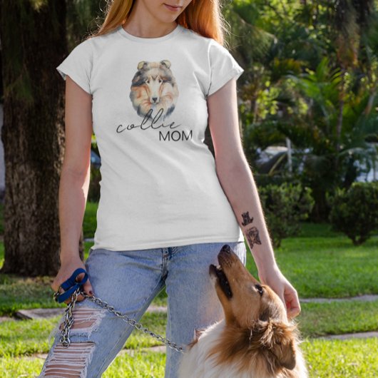 Collie Ma Cute Waterverf Hondenliefhebber T-shirt
