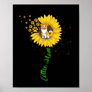 Collie Ma Sunflower Rough Collie Gifts Dog mama Poster