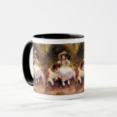 Collie, meisje en kat mok (Voorkant links)