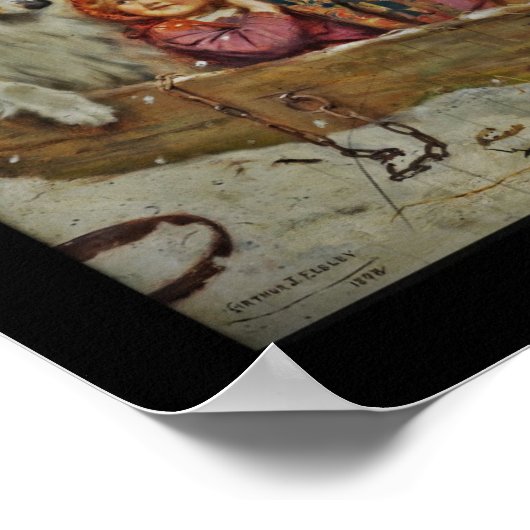 Collie met kinderen in een hond poster (Hoek)