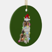 Collie met Petten kerstmis Keramisch Ornament (Rechts)