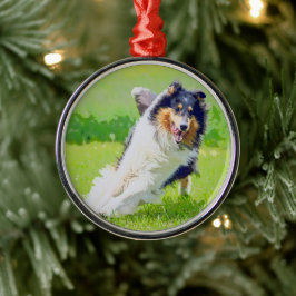 Collie Metalen Ornament
