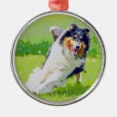 Collie Metalen Ornament (Voorkant)