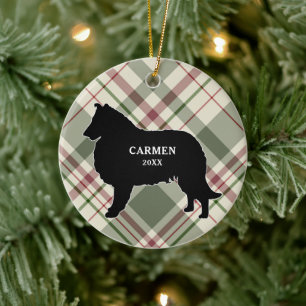Collie of Sheltie Pset met kerstversiering Keramisch Ornament