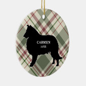 Collie of Sheltie Pset met kerstversiering Keramisch Ornament (Rechts)