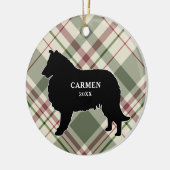 Collie of Sheltie Pset met kerstversiering Keramisch Ornament (Links)
