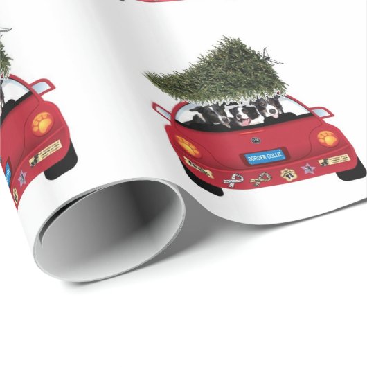 Collie-omlooppapier uit de rand~de kerstboom cadeaupapier (Rol Hoek)