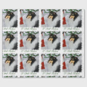 Collie ontmoet kerstmis cadeaupapier (Vlak)