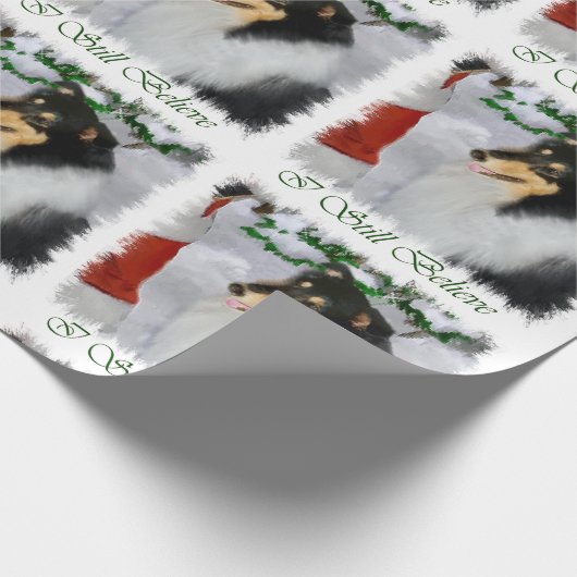 Collie ontmoet kerstmis cadeaupapier (Hoek)