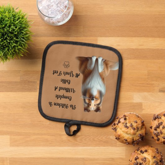 Collie Oven Mitt Pannenlap (Top down)