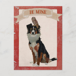 COLLIE & OWL VALENTIJN Postkaart Feestdagenkaart