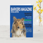 Collie Parody Magazine Hoesje Card Kaart (Gele Bloem)