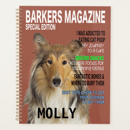 Collie Parody Magazine Hoesje Planner (Voorkant)