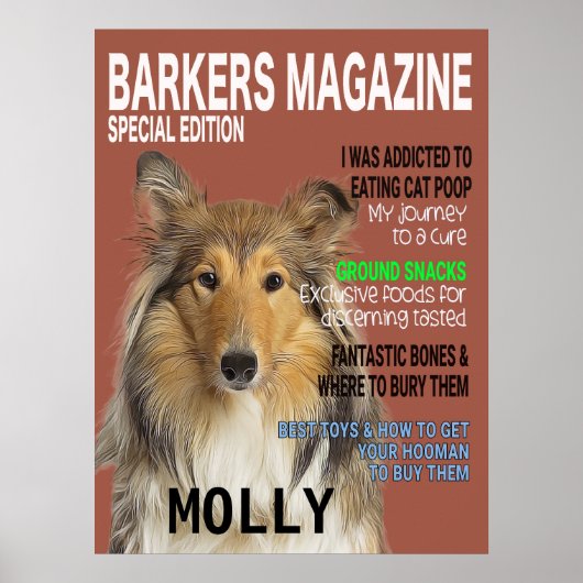 Collie Parody Magazine Hoesje Poster (Voorkant)