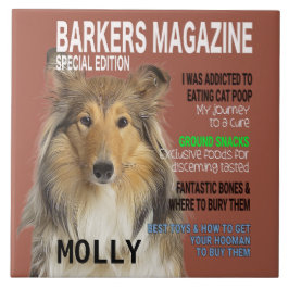 Collie Parody Magazine Hoesje Tegeltje