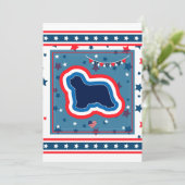 Collie Patriotic Red White Blue op 4 juli Feestdagenkaart (Staand voorkant)