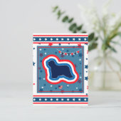 Collie Patriotic Red White Blue op 4 juli Feestdagenkaart (Staand voorkant)