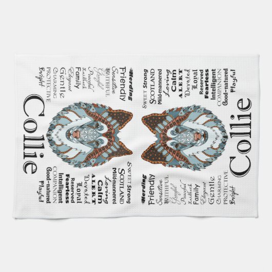Collie Personality Traits Kitchen Towel Theedoek (Horizontaal)
