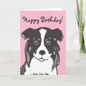 Collie Pink Happy Birthday-kaart Kaart (Voorkant)
