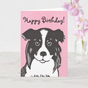 Collie Pink Happy Birthday-kaart Kaart