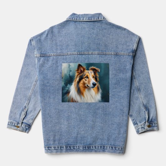 Collie Portrait Denim Jacket (Achterkant)