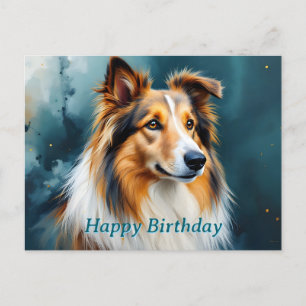 Collie Portrait Happy Birthday Briefkaart