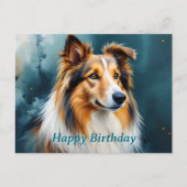 Collie Portrait Happy Birthday Briefkaart (Voorkant)