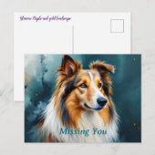 Collie Portrait Missing You Briefkaart (Voorkant / Achterkant)