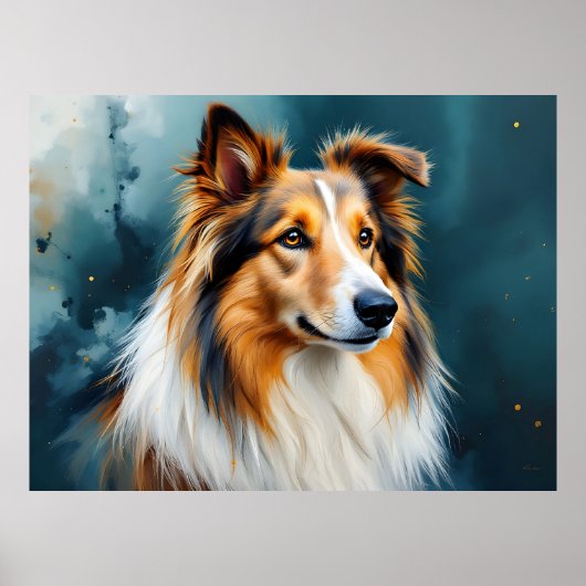 Collie Portrait Poster (Voorkant)