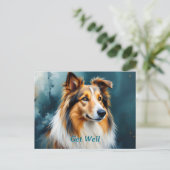 Collie Portret Beterschap Briefkaart (Staand voorkant)