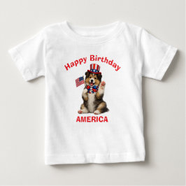 Collie Puppy (2j) Patriottisch Kinder T-Shirt
