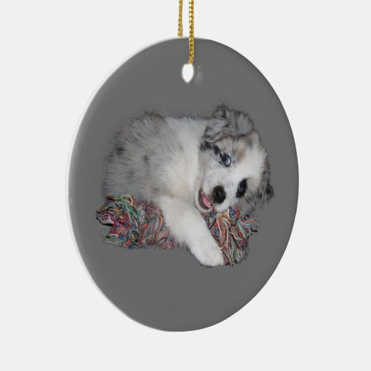 collie puppy blue merle keramisch ornament (Rechts)