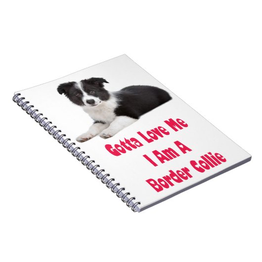 Collie Puppy Dog Journal aan de zwarte en witte ra Notitieboek (Rechterzijde)