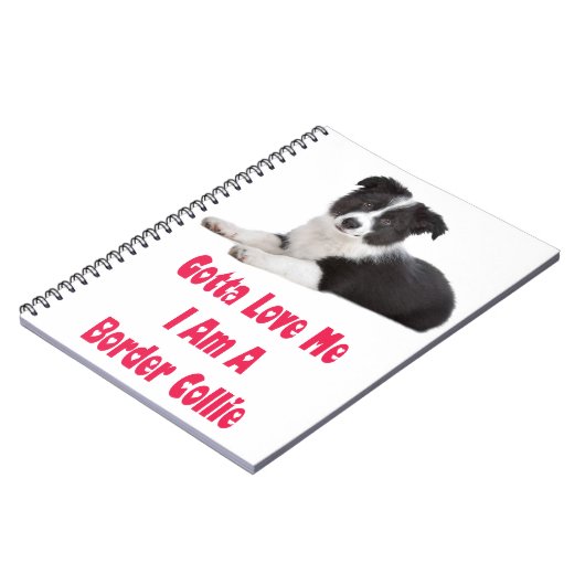 Collie Puppy Dog Journal aan de zwarte en witte ra Notitieboek (Linkerzijde)