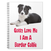 Collie Puppy Dog Journal aan de zwarte en witte ra Notitieboek (Voorkant)