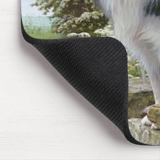 Collie Puppy Dog Mousepad Black and White Border Muismat (Hoek)