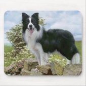 Collie Puppy Dog Mousepad Black and White Border Muismat (Voorkant)