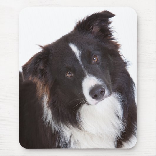 Collie Puppy Dog Mousepad, zwart-witrand Muismat (Voorkant)