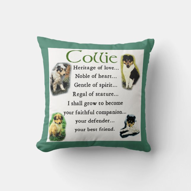 Collie Puppy Heritage of Love Kussen (Voorkant)