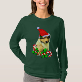 Collie Puppy kerst Merry T-shirt