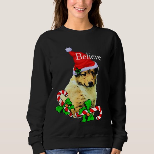 Collie Puppy kerst Merry Trui (Voorkant)