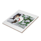 Collie Puppy Kerstbrievenbus Tegeltje (Zijkant)