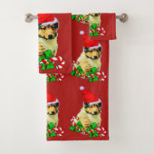 Collie Puppy Kerstmis Bad Handdoek (Insitu)