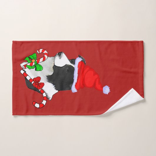 Collie Puppy Kerstmis Bad Handdoek (Handdoek)
